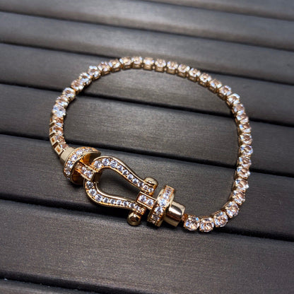 [baslovejewels]FORCE  HORSESHOE  DIAMOND TENNIS BRACELET