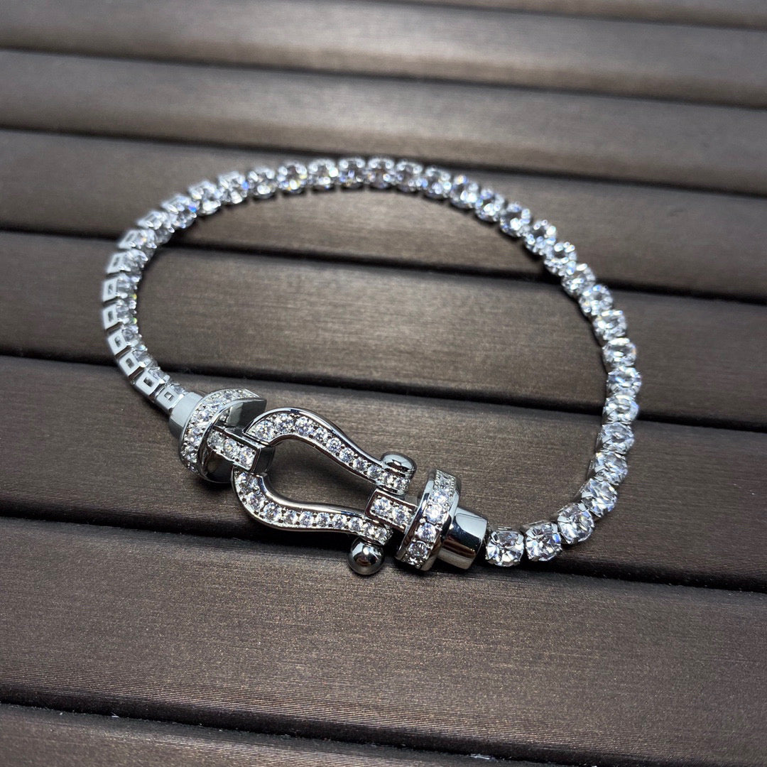 [baslovejewels]FORCE  HORSESHOE  DIAMOND TENNIS BRACELET