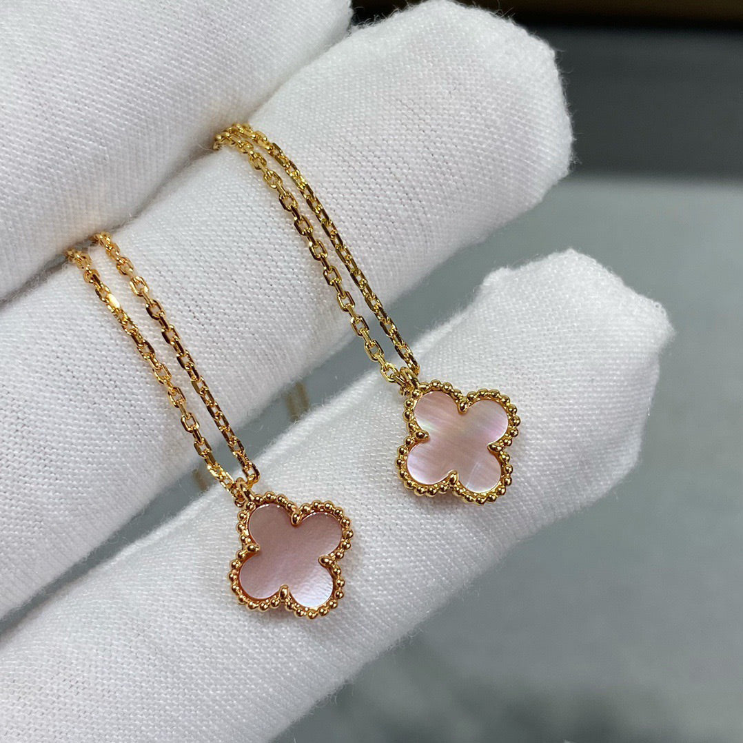 [basloveJW]CLOVER 9.5MM PINK MOTHER-OF-PEARL NECKLACE