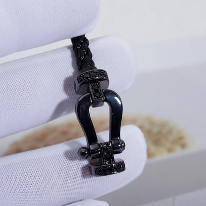 [baslovejewels]FORCE LARGE SERIES HORSESHOE BLACK SAMURAI BRACELET