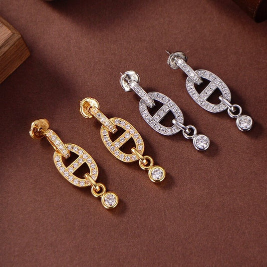 [baslovejewels]HM CHAINE DIAMOND EARRINGS
