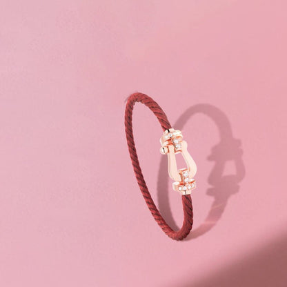 [baslovejewels]FORCE 10 HALF DIAMOND PINK GOLD RED CORDERI LARGE AND MEDIUM MODEL