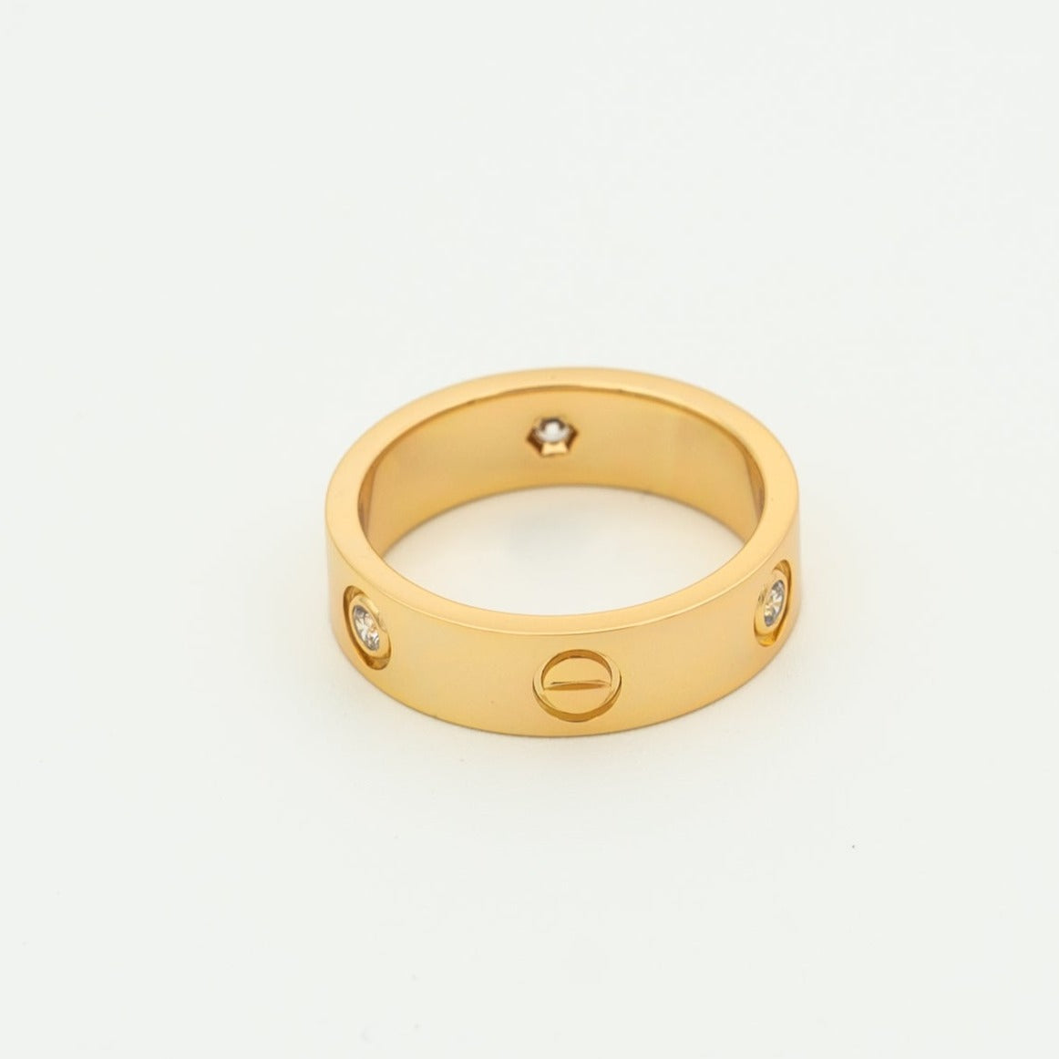 [baslovejewels]LOVE RING 5.5MM 3 DIAMONDS PINK GOLD