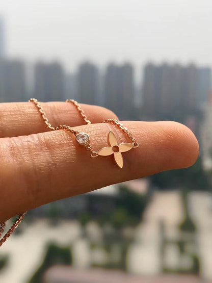 [baslovejewels]BLOSSOM PENDANT PINK GOLD AND DIAMOND