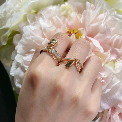 [baslovejewels]HM KELLY CLOCHETTE DOUBLE RING IN  WITH DIAMONDS