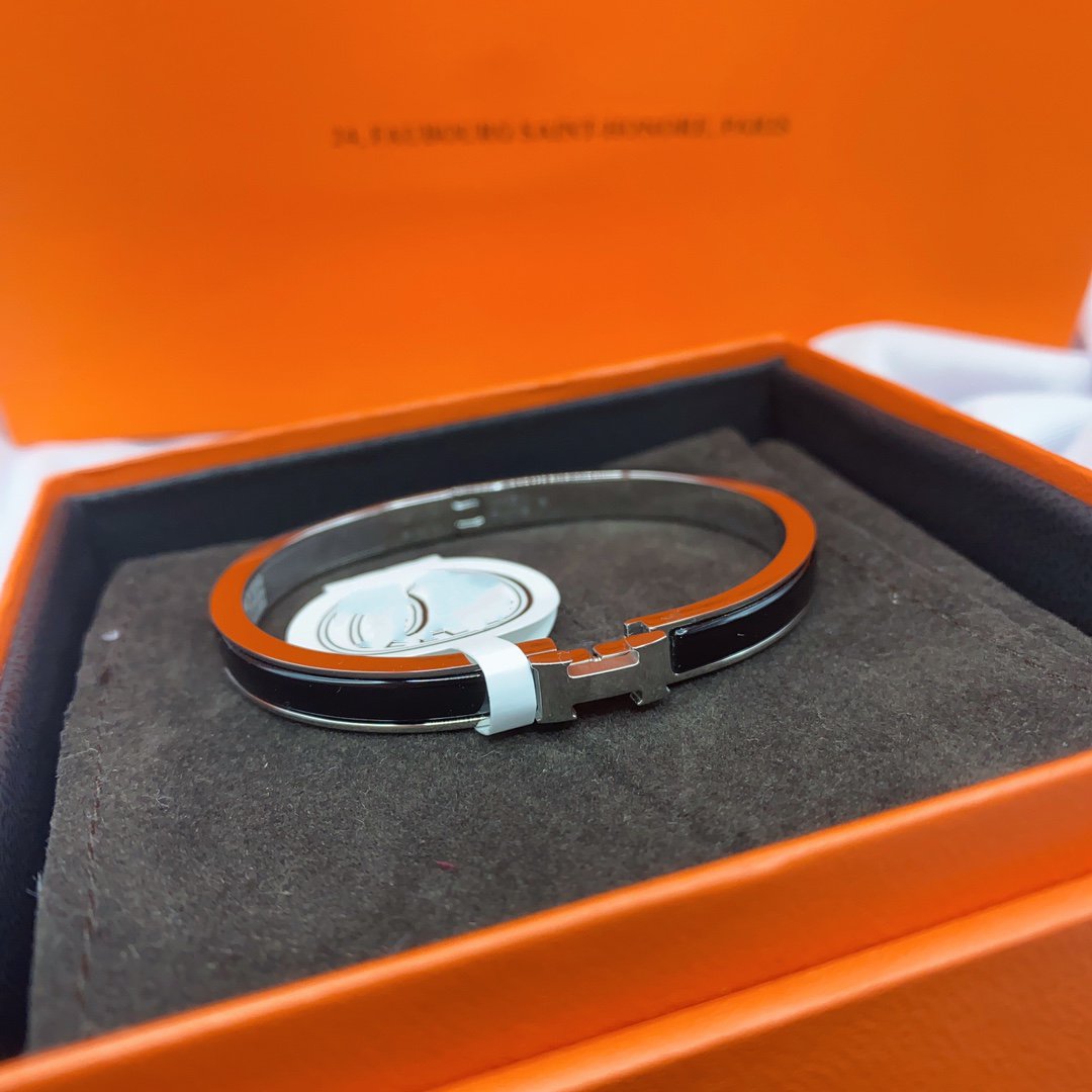 [baslovejewels]CLASSIC HM CLIC BLACK 8MM ENAMEL BRACELET