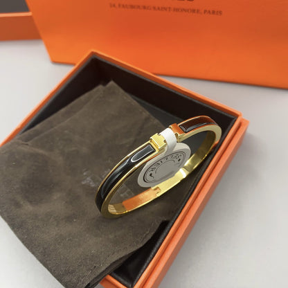 [baslovejewels]CLASSIC HM CLIC BLACK 8MM ENAMEL BRACELET