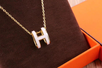 [baslovejewels]HM CLIC YELLOW ENAMEL GOLD NECKLACE