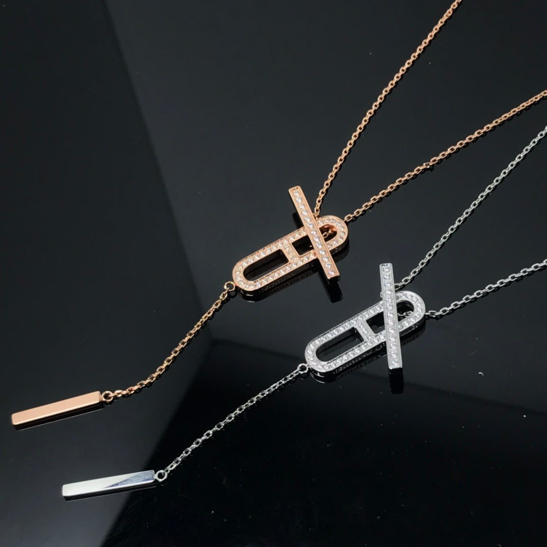 [baslovejewels]HM NECKLACE PLATINUM ROSE GOLD DIAMOND