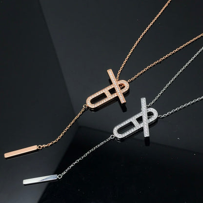 [baslovejewels]HM NECKLACE PLATINUM ROSE GOLD DIAMOND