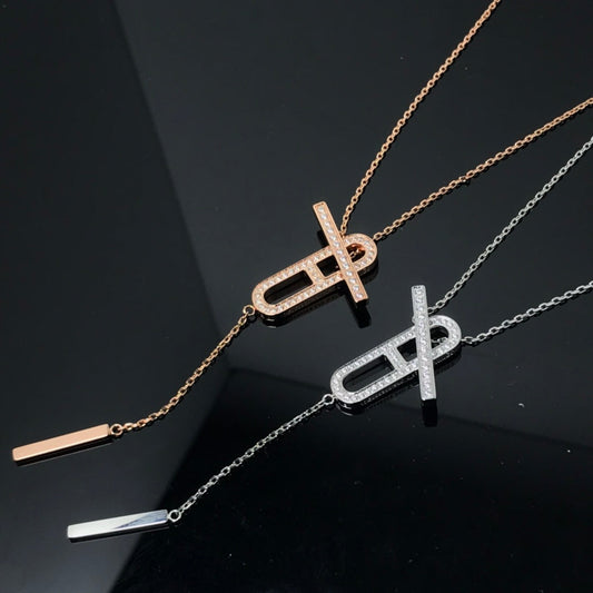 [baslovejewels]HM NECKLACE PLATINUM ROSE GOLD DIAMOND