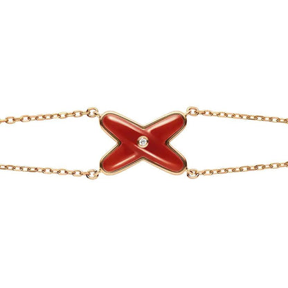 [baslovejewels]JEUX BRACELET CARNELIAN PINK GOLD 1 DIAMOND