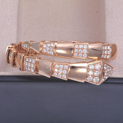 [baslovejewels]SERPENTI WIDE BRACELET PINK GOLD DIAMOND