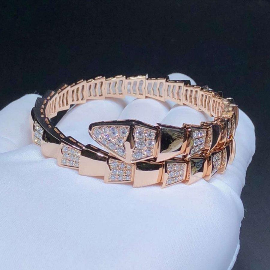 [baslovejewels]SERPENTI WIDE BRACELET PINK GOLD DIAMOND