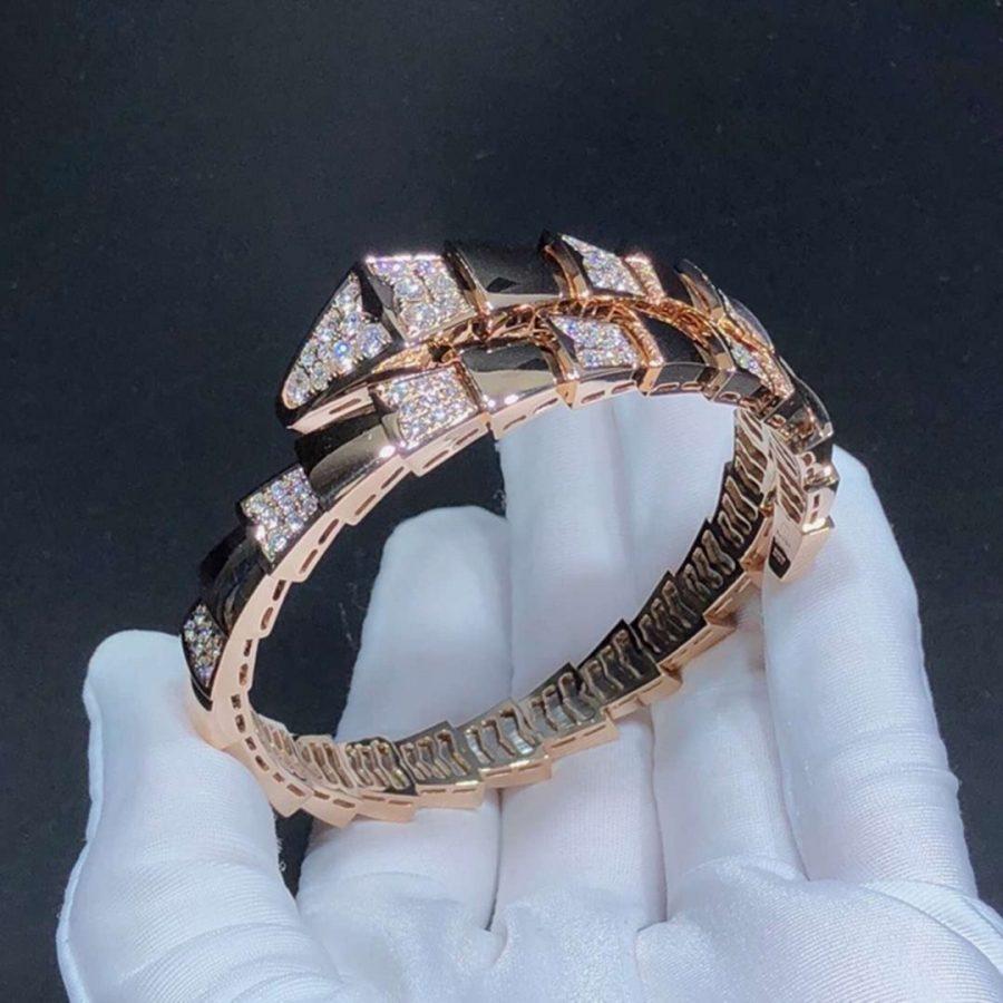 [baslovejewels]SERPENTI WIDE BRACELET PINK GOLD DIAMOND