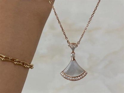 [baslovejewels]DREAM NECKLACE MOP PINK GOLD DIAMOND