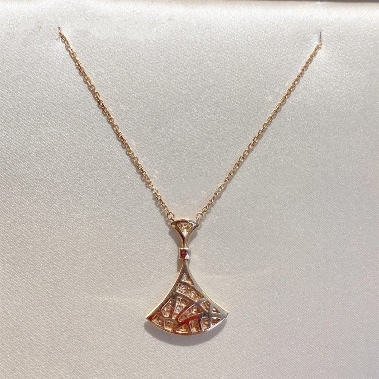 [baslovejewels]DREAM NECKLACE PINK GOLD FULL DIAMOND