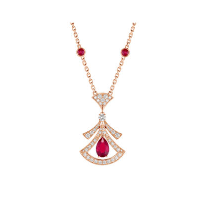 [baslovejewels]DREAM NECKLACE CARNELIAN DIAMOND PINK GOLD