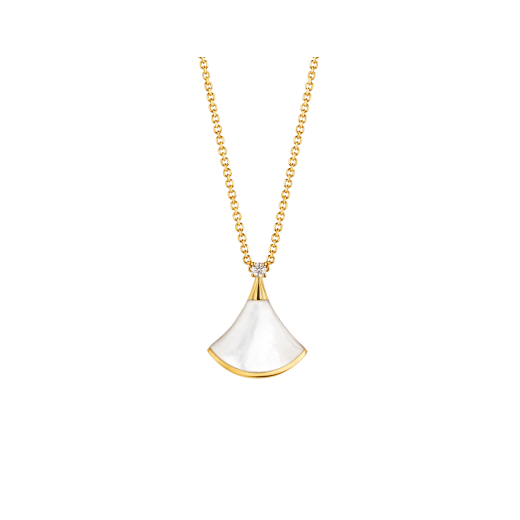 [baslovejewels]DREAM NECKLACE WHITE MOP GOLD 1 DIAMOND