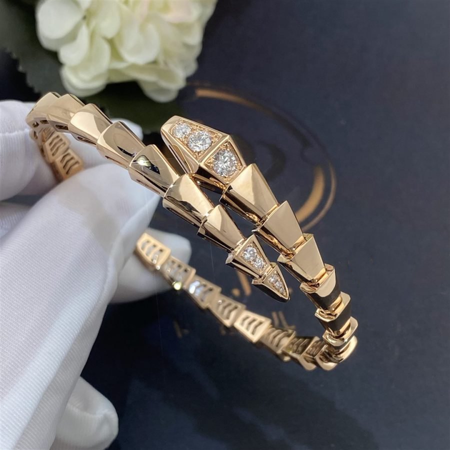 [baslovejewels]SERPENTI BRACELET DIAMONDS PINK GOLD
