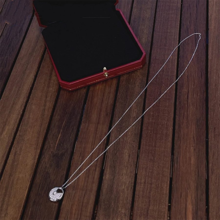 [baslovejewels]AMULETTE SILVER FULL DIAMOND NECKLACE