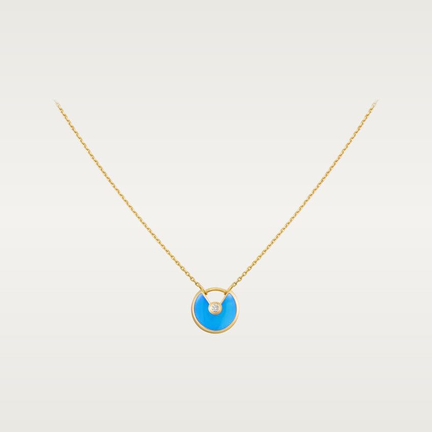 [baslovejewels]AMULETTE GOLD TURQUOISE NECKLACE