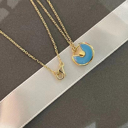 [baslovejewels]AMULETTE GOLD TURQUOISE NECKLACE