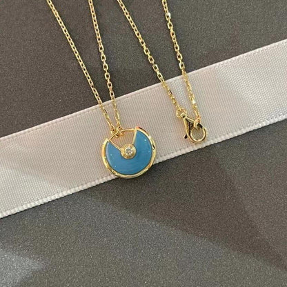 [baslovejewels]AMULETTE GOLD TURQUOISE NECKLACE