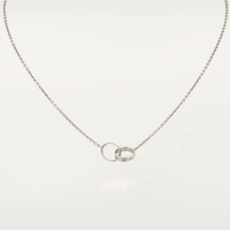 [baslovejewels]LOVE NECKLACE PINK GOLD AND SILVER