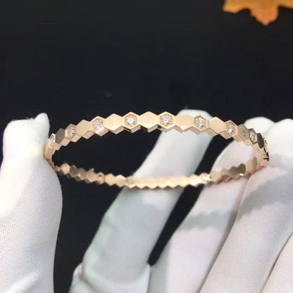 [baslovejewels]BEE LOVE PINK GOLD DIAMOND BRACELET