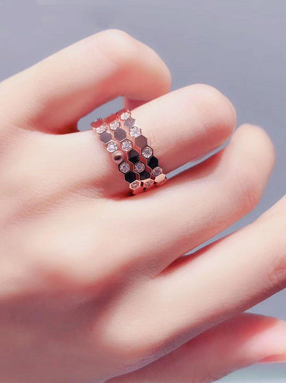 [baslovejewels]BEE LOVE RING PINK GOLD DIAMOND