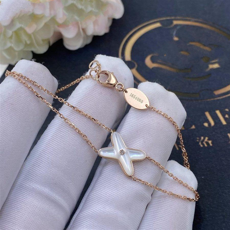 [baslovejewels]JEUX BRACELET WHITE MOP PINK GOLD 1 DIAMOND