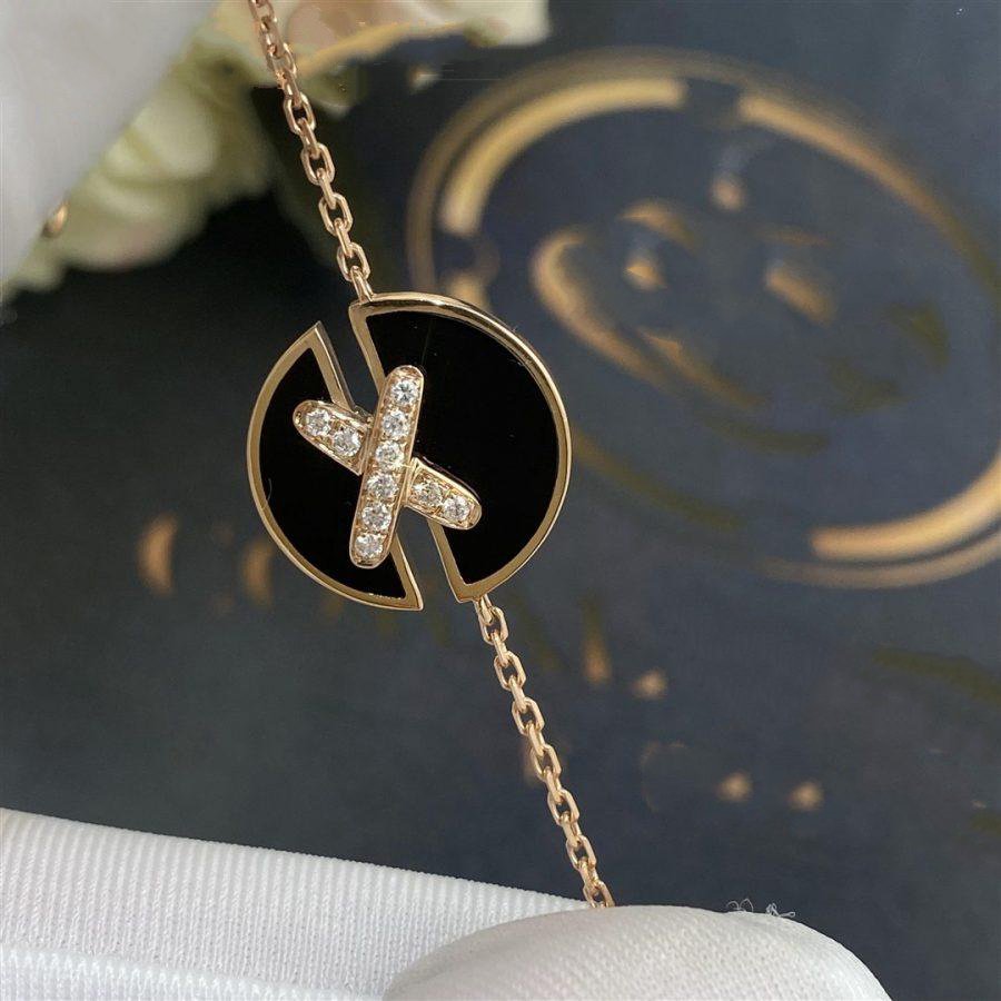 [baslovejewels]JEUX DE BRACELET ONYX PINK GOLD DIAMOND