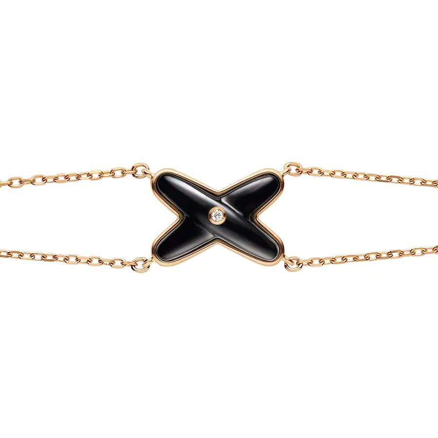 [baslovejewels]JEUX BRACELET ONYX PINK GOLD 1 DIAMOND