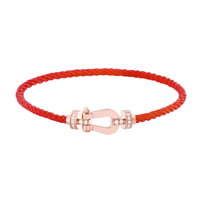 [baslovejewels]FORCE 10 HALF DIAMOND PINK GOLD RED CORDERI LARGE AND MEDIUM MODEL