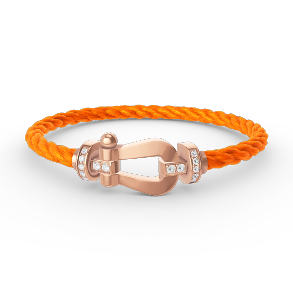 [baslovejewels]FORCE LARGE HORSESHOE HALF DIAMOND BRACELET ROSE GOLD