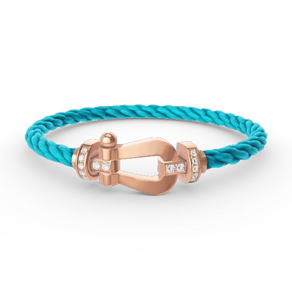 [baslovejewels]FORCE LARGE HORSESHOE HALF DIAMOND BRACELET ROSE GOLD
