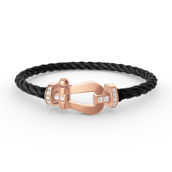 [baslovejewels]FORCE LARGE HORSESHOE HALF DIAMOND BRACELET ROSE GOLD