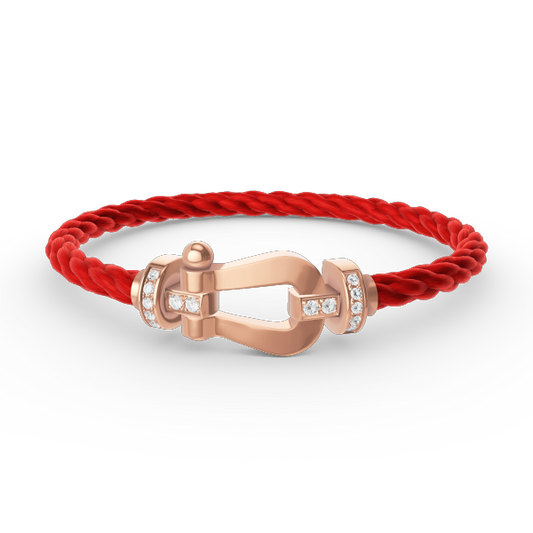 [baslovejewels]FORCE LARGE HORSESHOE HALF DIAMOND BRACELET ROSE GOLD