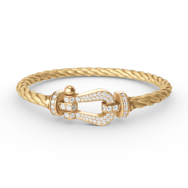 [baslovejewels]FORCE LARGE HORSESHOE FULL DIAMOND BRACELET GOLD