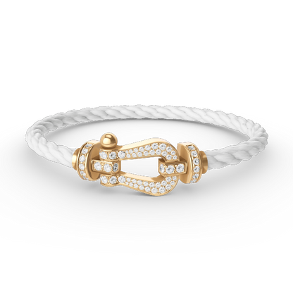 [baslovejewels]FORCE LARGE HORSESHOE FULL DIAMOND BRACELET GOLD
