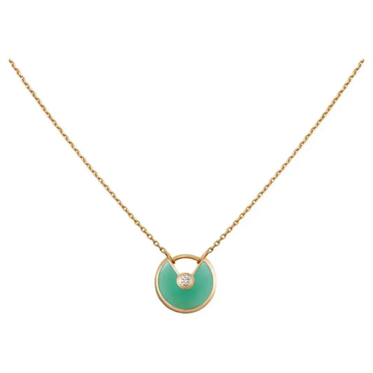 [baslovejewels]AMULETTE GOLD MALACHITE NECKLACE