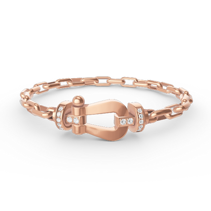 [baslovejewels]FORCE LARGE HORSESHOE CLASP  METAL BRACELET