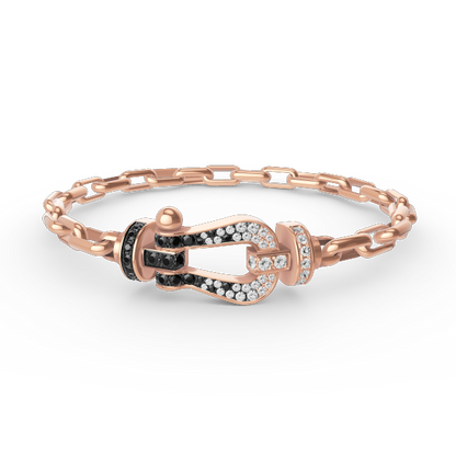 [baslovejewels]FORCE LARGE HORSESHOE CLASP  METAL BRACELET