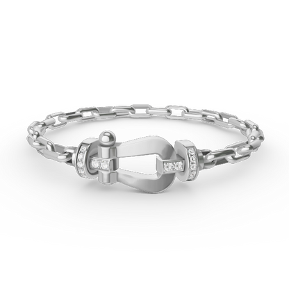 [baslovejewels]FORCE LARGE HORSESHOE CLASP  METAL BRACELET