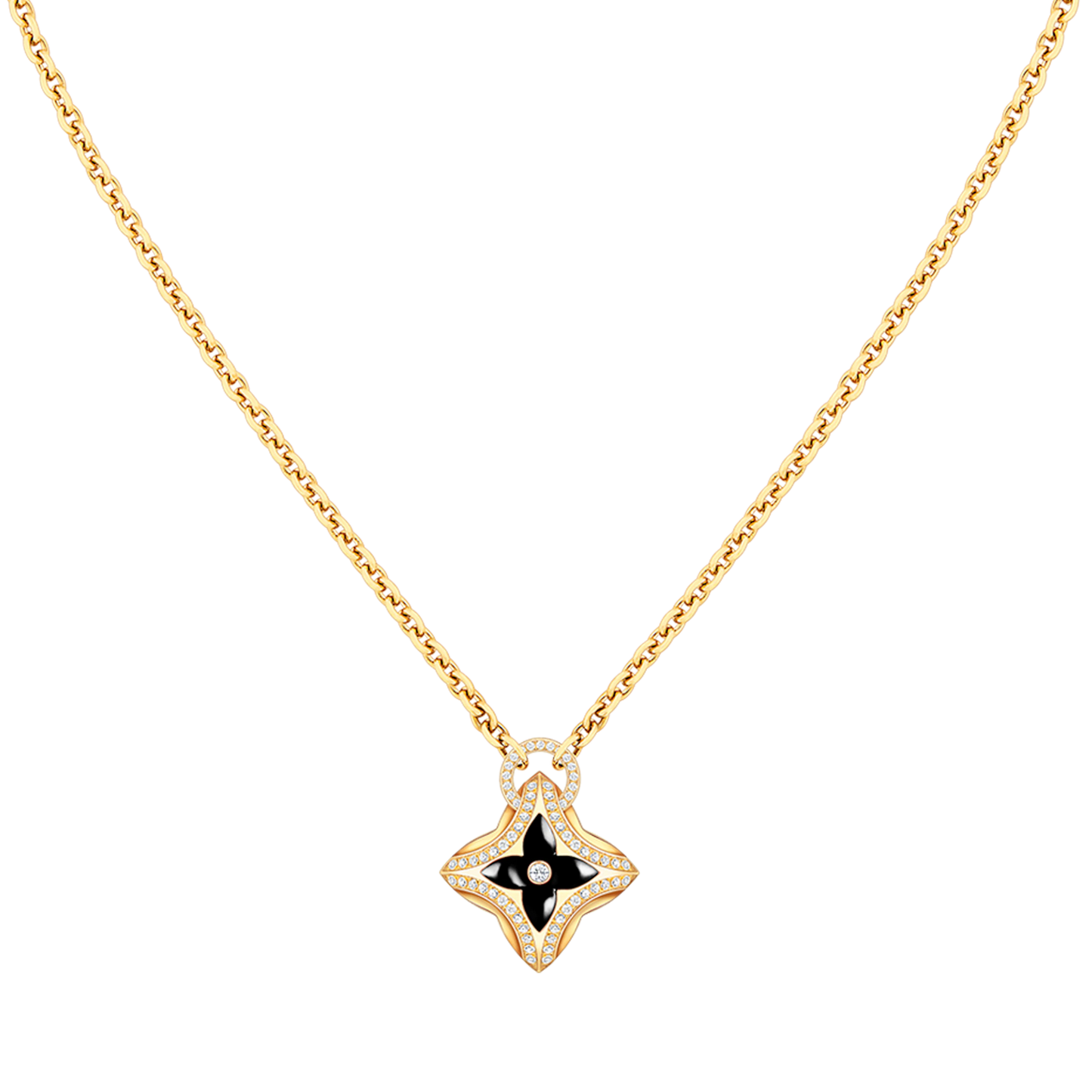 [baslovejewels]STAR PEDANT PINK GOLD DIAMOND NECKLACE
