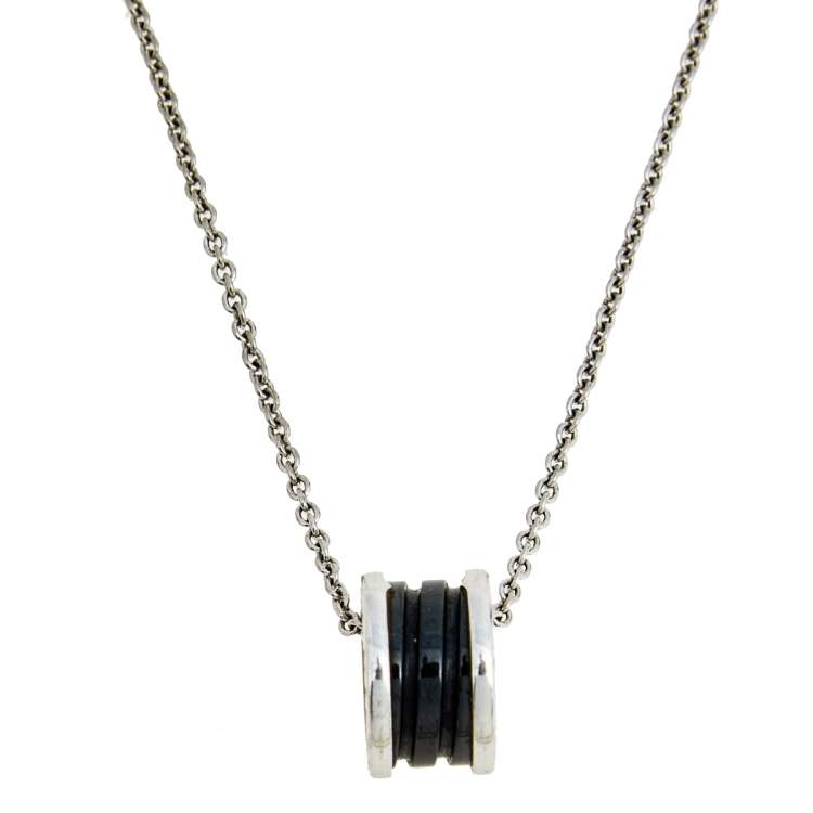 [baslovejewels]ZERO 1 BLACK CERAMIC SILVER NECKLACE