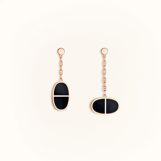 [baslovejewels]CHAINE VERSO BLACK CERAMIC EARRINGS