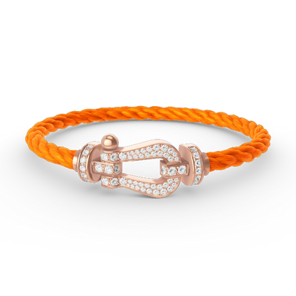 [baslovejewels]FORCE LARGE HORSESHOE FULL DIAMOND BRACELET ROSE GOLD
