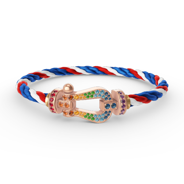 [baslovejewels]FORCE LARGE HORSESHOE  COLORED DIAMOND BRACELET ROSE GOLD